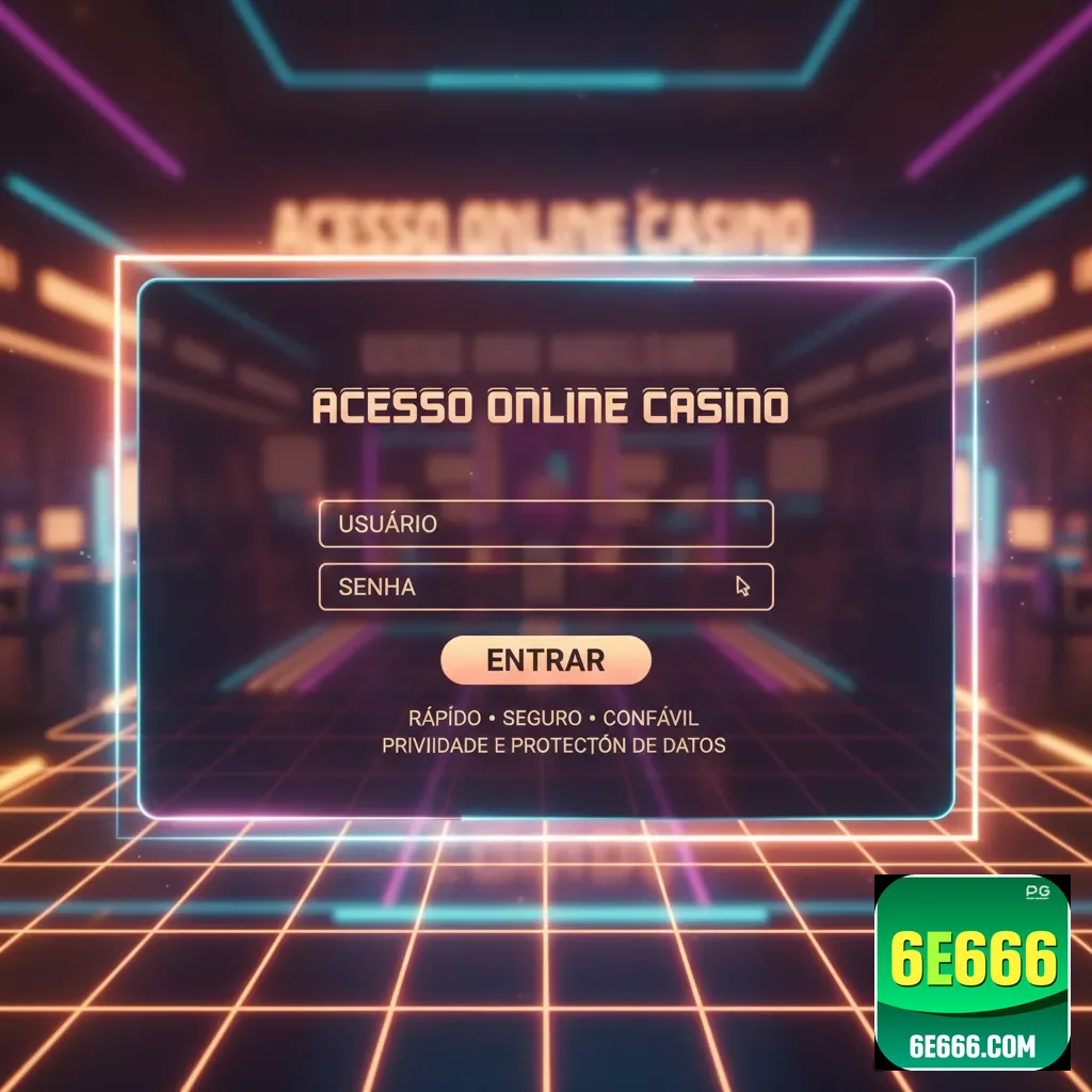 Tela de login do 6e666 para acesso a cassino online.