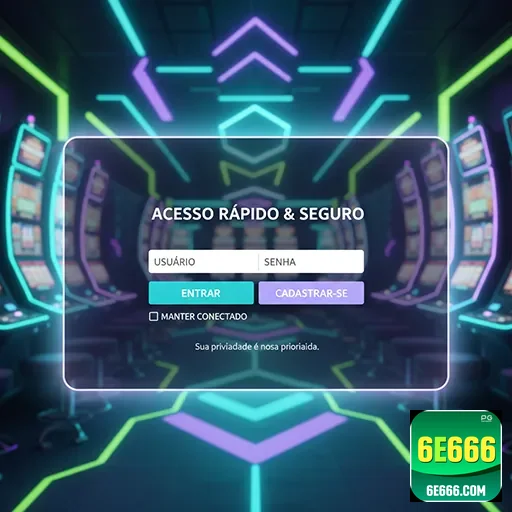 Tela de login do 6e666 destacando acesso rápido e seguro.