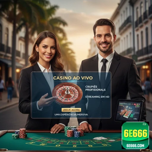 Imagem do cassino ao vivo do 6e666 com crupiês profissionais.