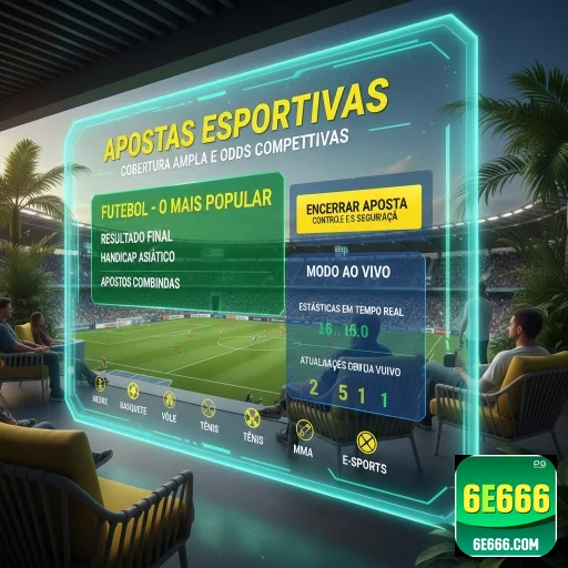 Tela de apostas esportivas da 6e666 com opções VIP visíveis.