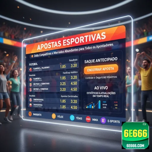 Tela do 6e666 mostrando odds de apostas esportivas.