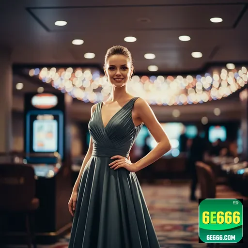 Jogadora elegante em ambiente de cassino na 6e666