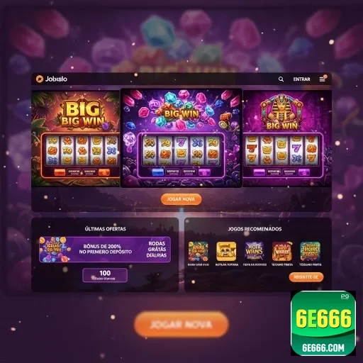 Interface de cassino online 6e666 com jogos e promoções.