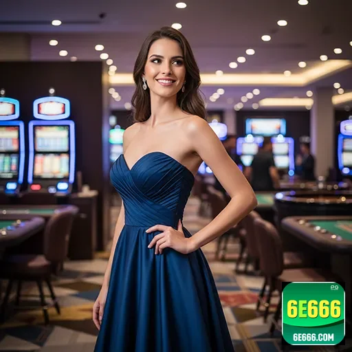 Jogadora VIP em cassino moderno no site 6e666.