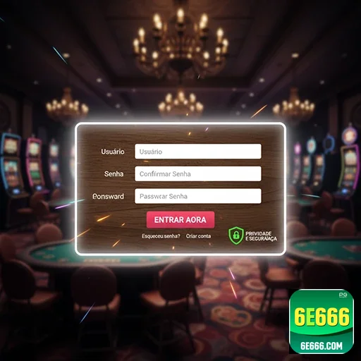 Tela de login na 6e666 para acessar jogos de cassino.