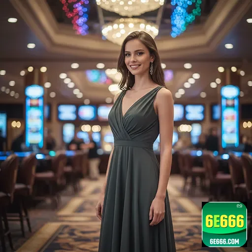 Jogadora em cassino online 6e666, destacando elemento VIP.