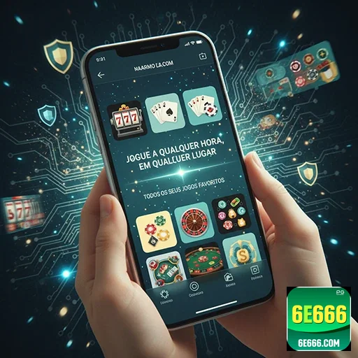 Usuário acessando a plataforma 6e666 em um celular.