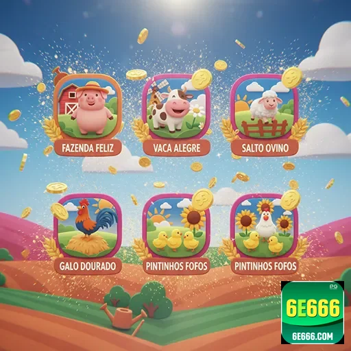 Interface de jogos da 6e666 com ícones de animais e prêmios.